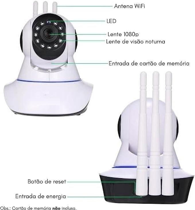 Câmera de Segurança WiFi com Rotação 355° 1080p - Loja Marc's