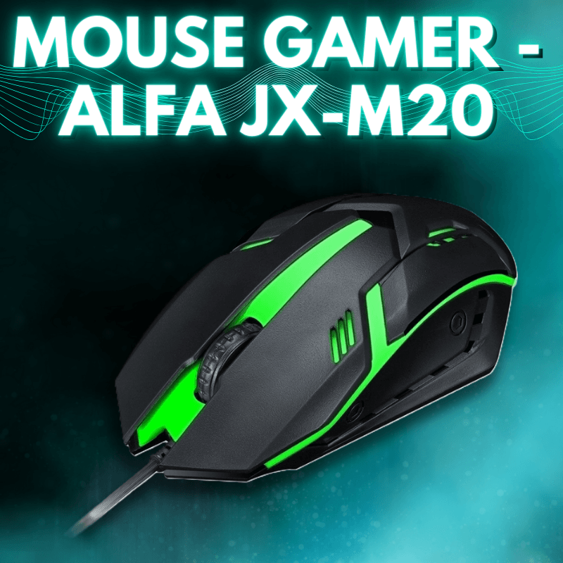 Mouse Gamer Usb 3200dpi Led Rgb - ALFA JX-M20 - Loja Marc's